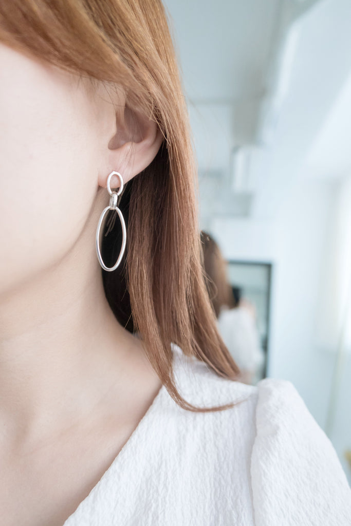 Double Loop, Silver made earrings/ ER8297