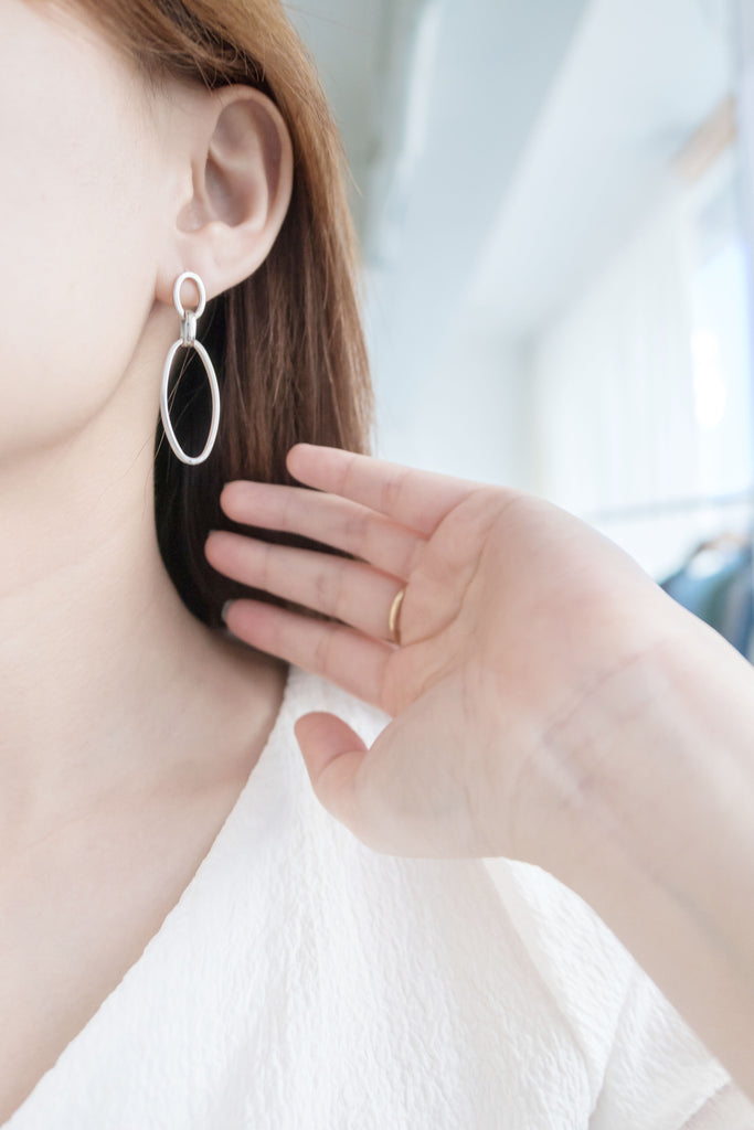 Double Loop, Silver made earrings/ ER8297
