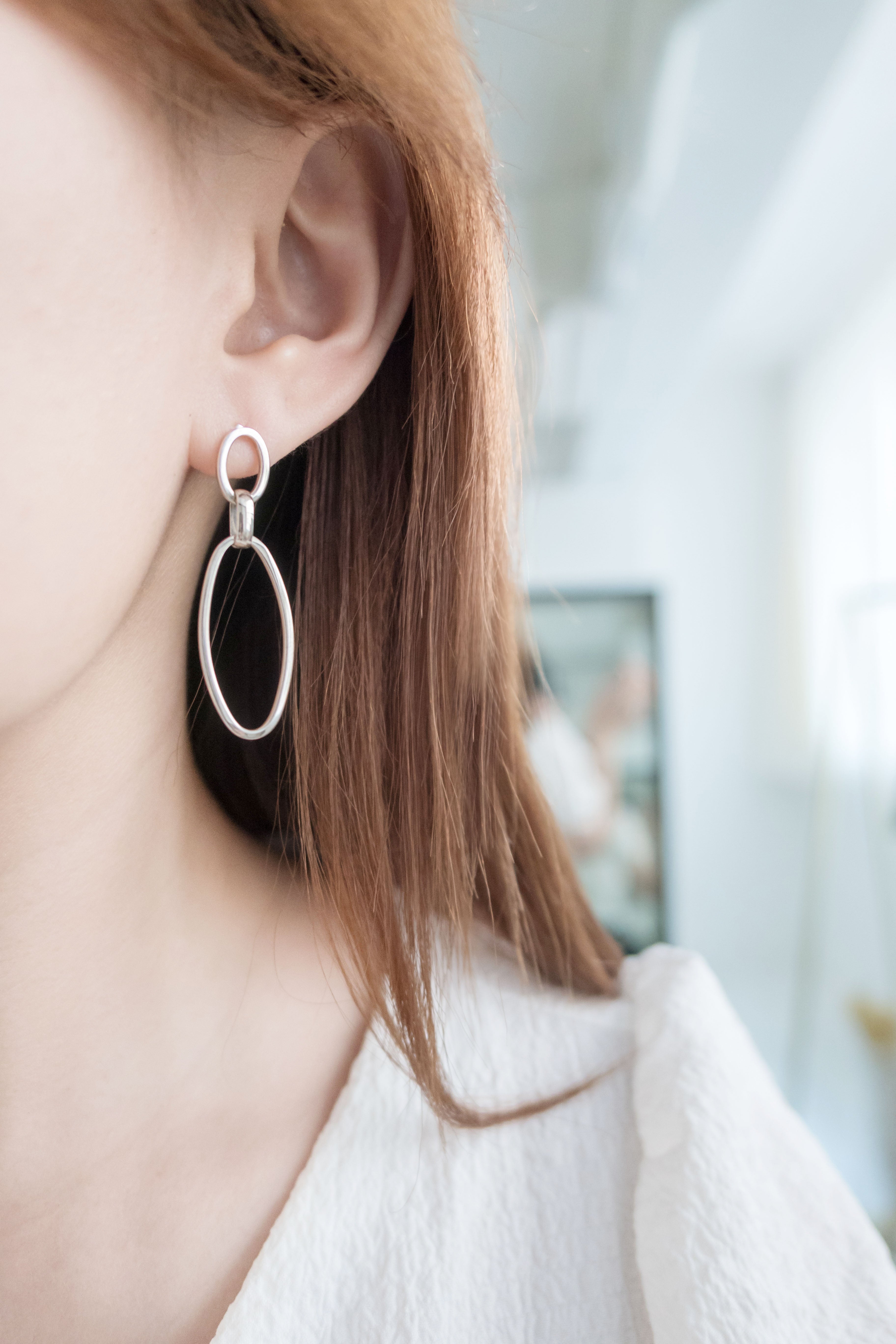 Double Loop, Silver made earrings/ ER8297