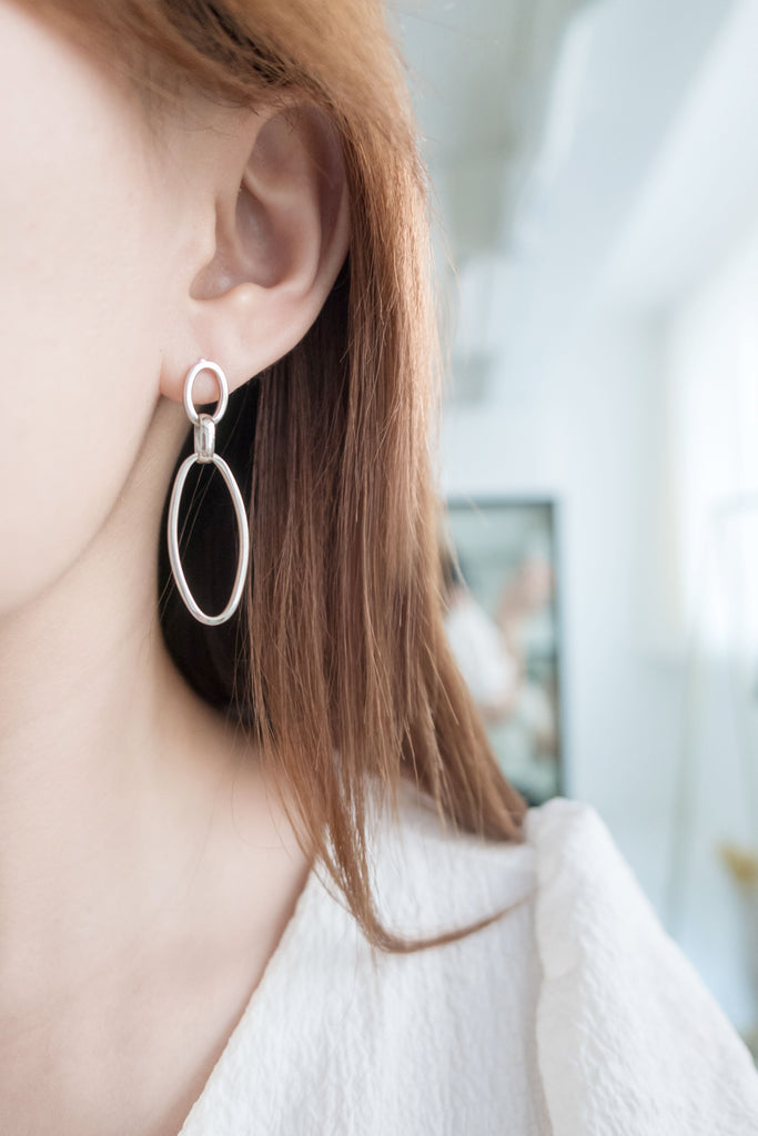 Double Loop, Silver made earrings/ ER8297