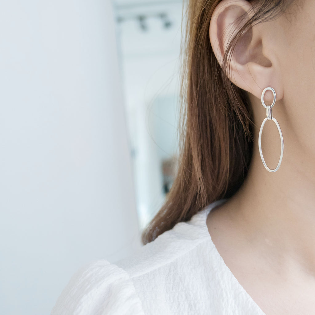 Double Loop, Silver made earrings/ ER8297