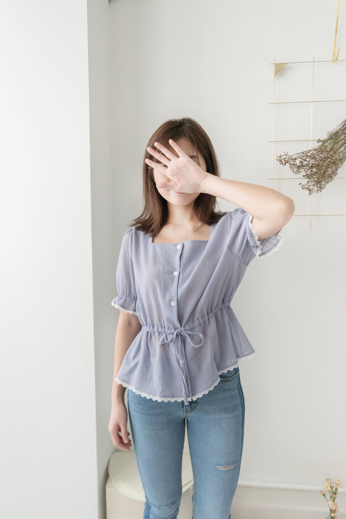 Side border 全條彈性低調小破洞雙色牛仔褲, Jeans/ PT8281