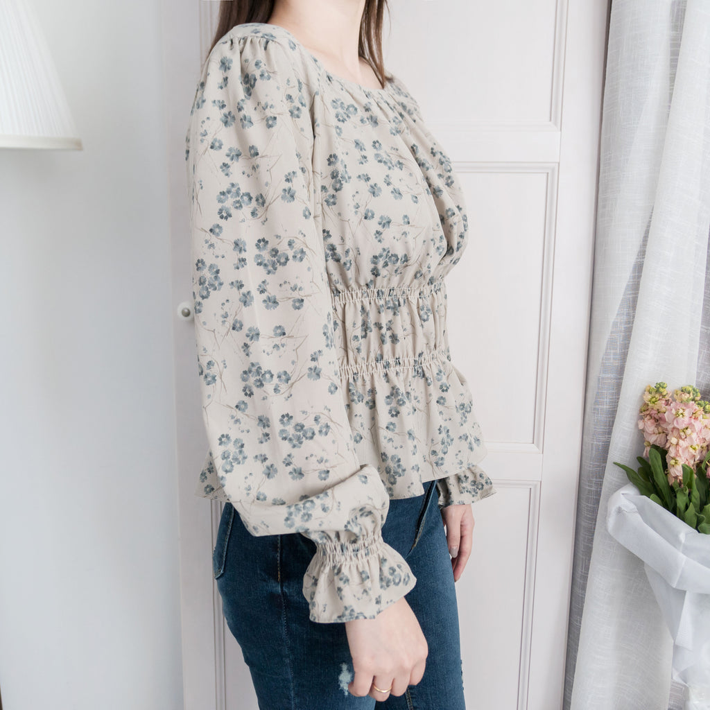 Branches 顯瘦氣質水彩花枝雙橡筋修腰, Blouse/ BU8612
