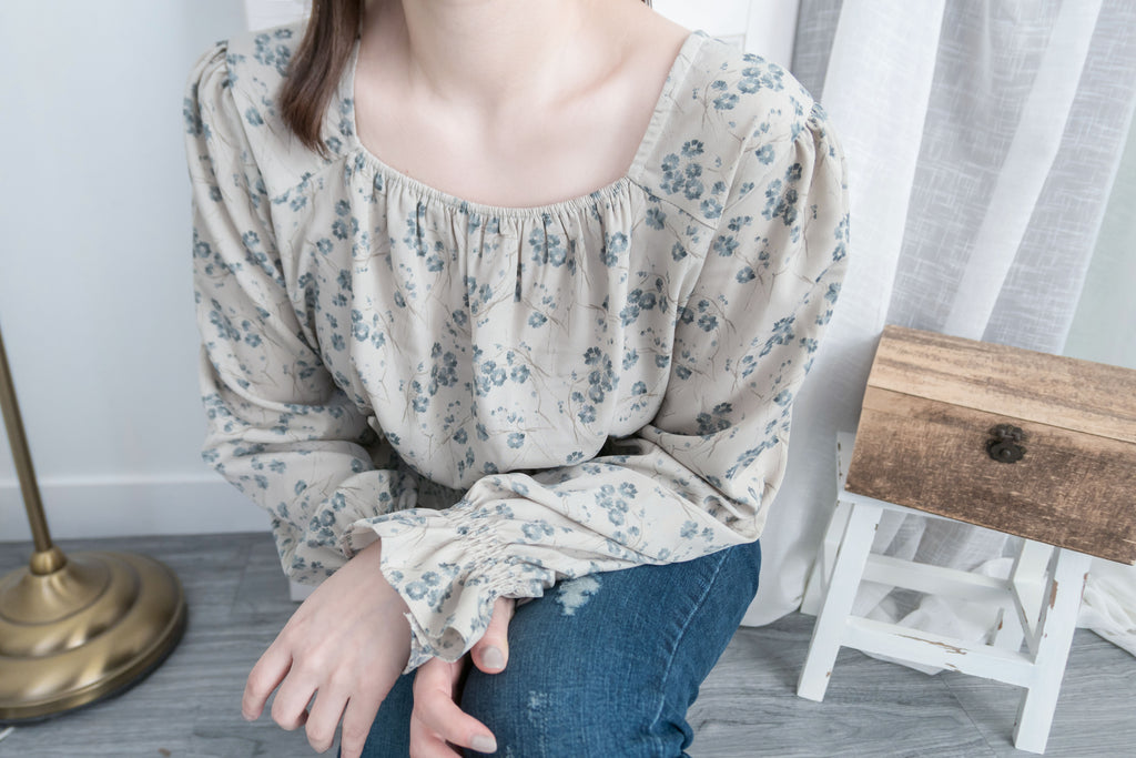 Branches 顯瘦氣質水彩花枝雙橡筋修腰, Blouse/ BU8612