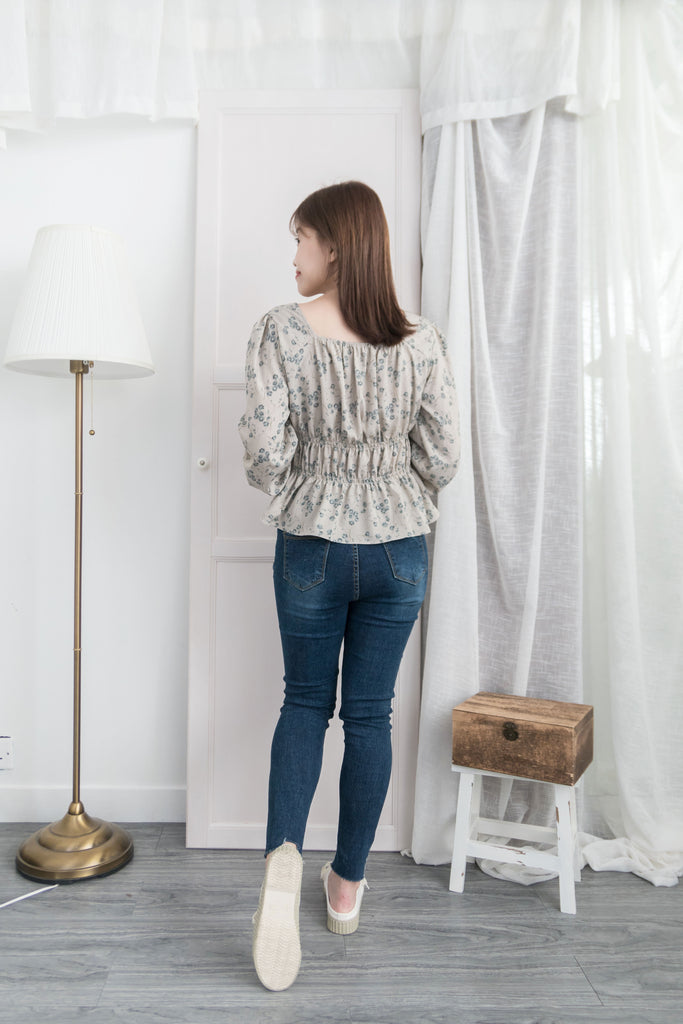 Branches 顯瘦氣質水彩花枝雙橡筋修腰, Blouse/ BU8612