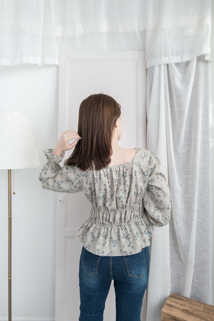 Branches 顯瘦氣質水彩花枝雙橡筋修腰, Blouse/ BU8612
