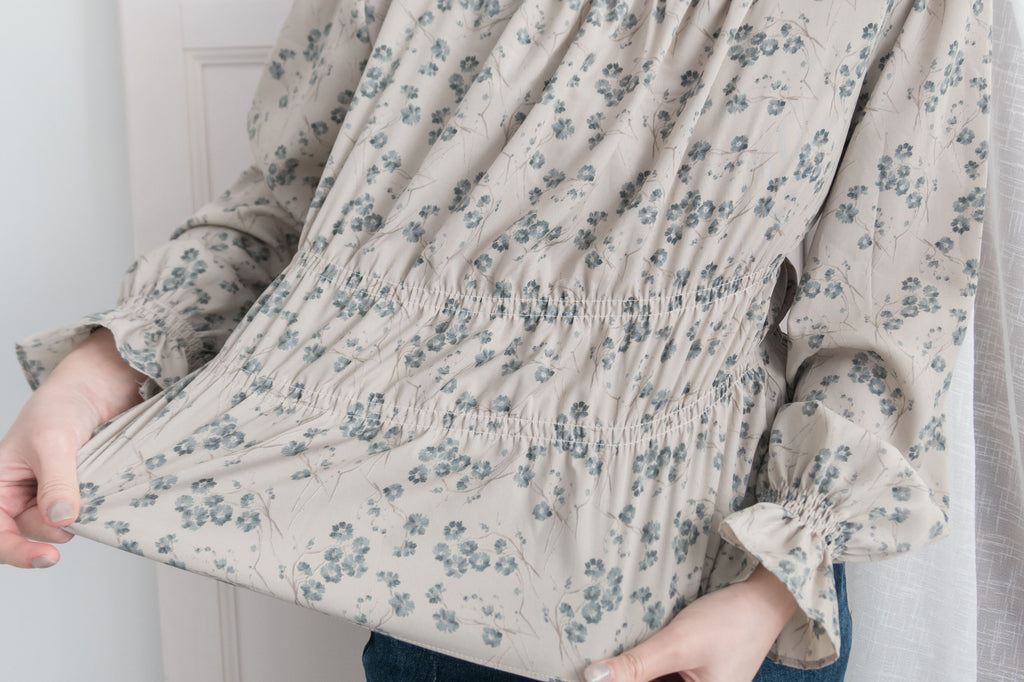 Branches 顯瘦氣質水彩花枝雙橡筋修腰, Blouse/ BU8612