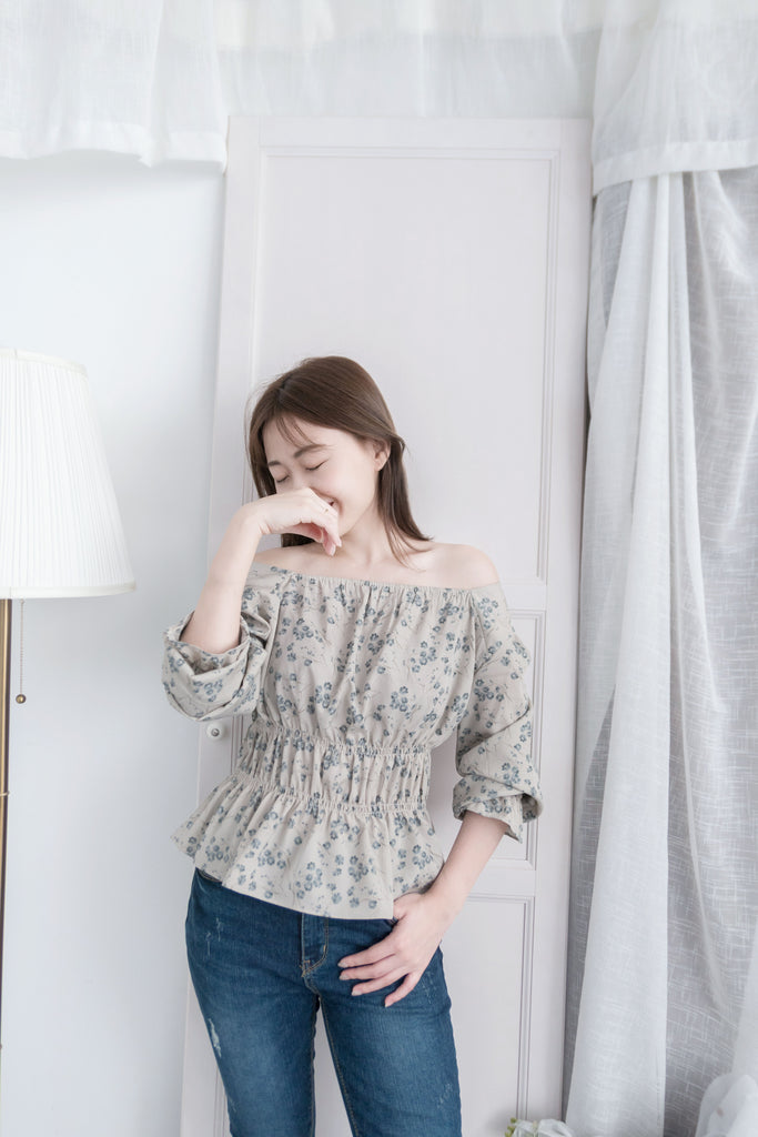Branches 顯瘦氣質水彩花枝雙橡筋修腰, Blouse/ BU8612