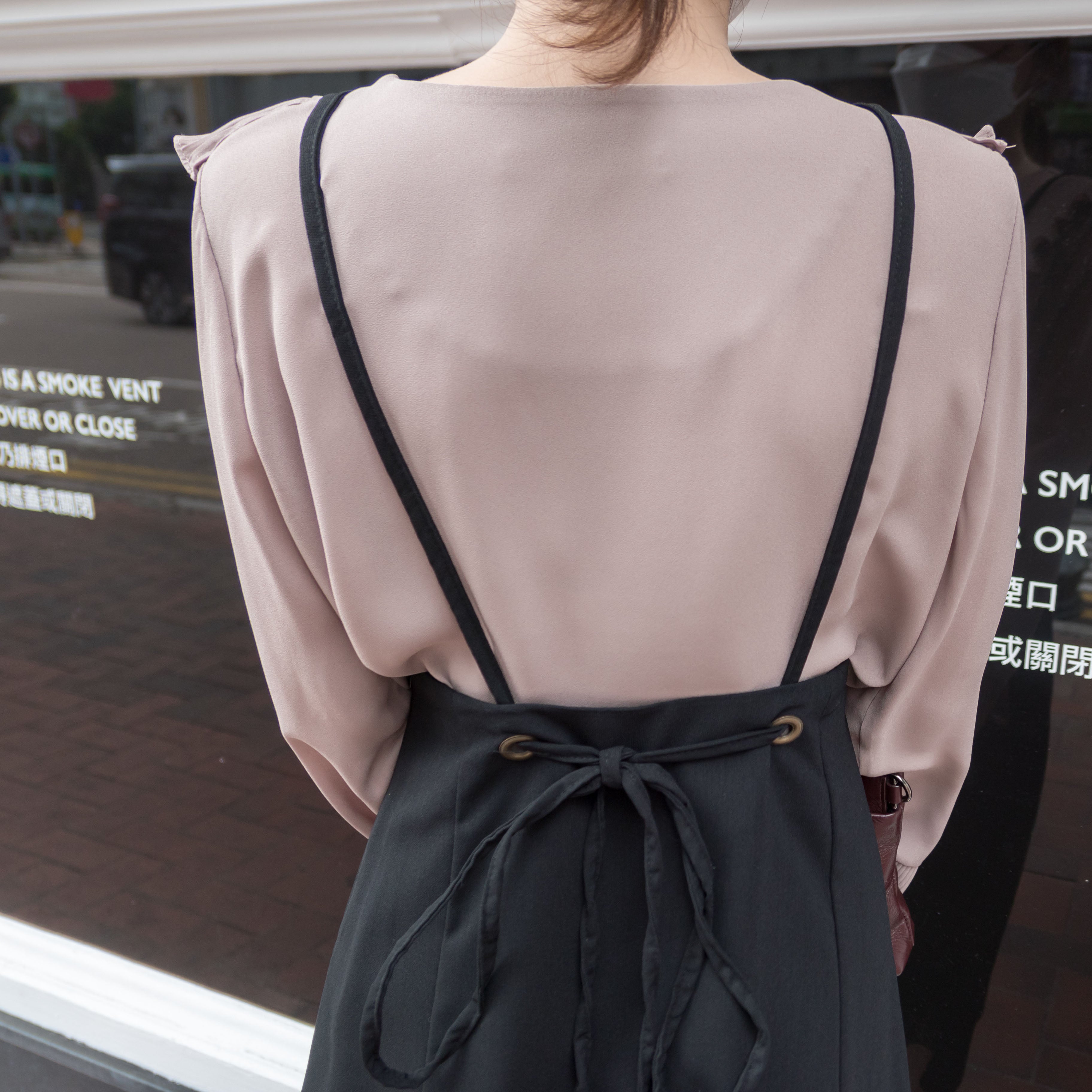 Ruffle 粉杏雪紡百褶波浪衫身手袖, Blouse/ BU8623