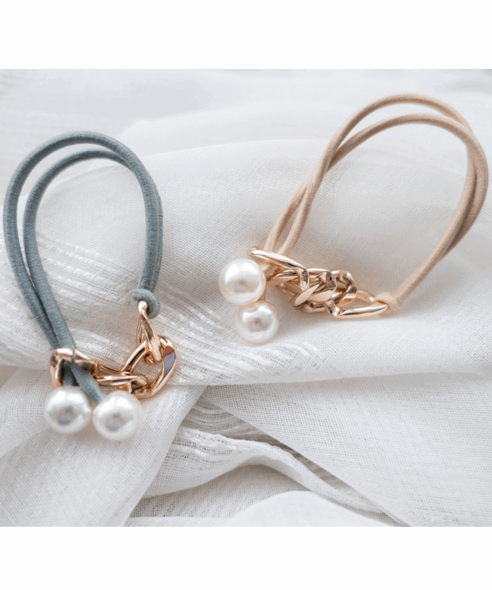 Chain Pearl, Bracelet & Hairband/ HA8115 (Beige sold out)