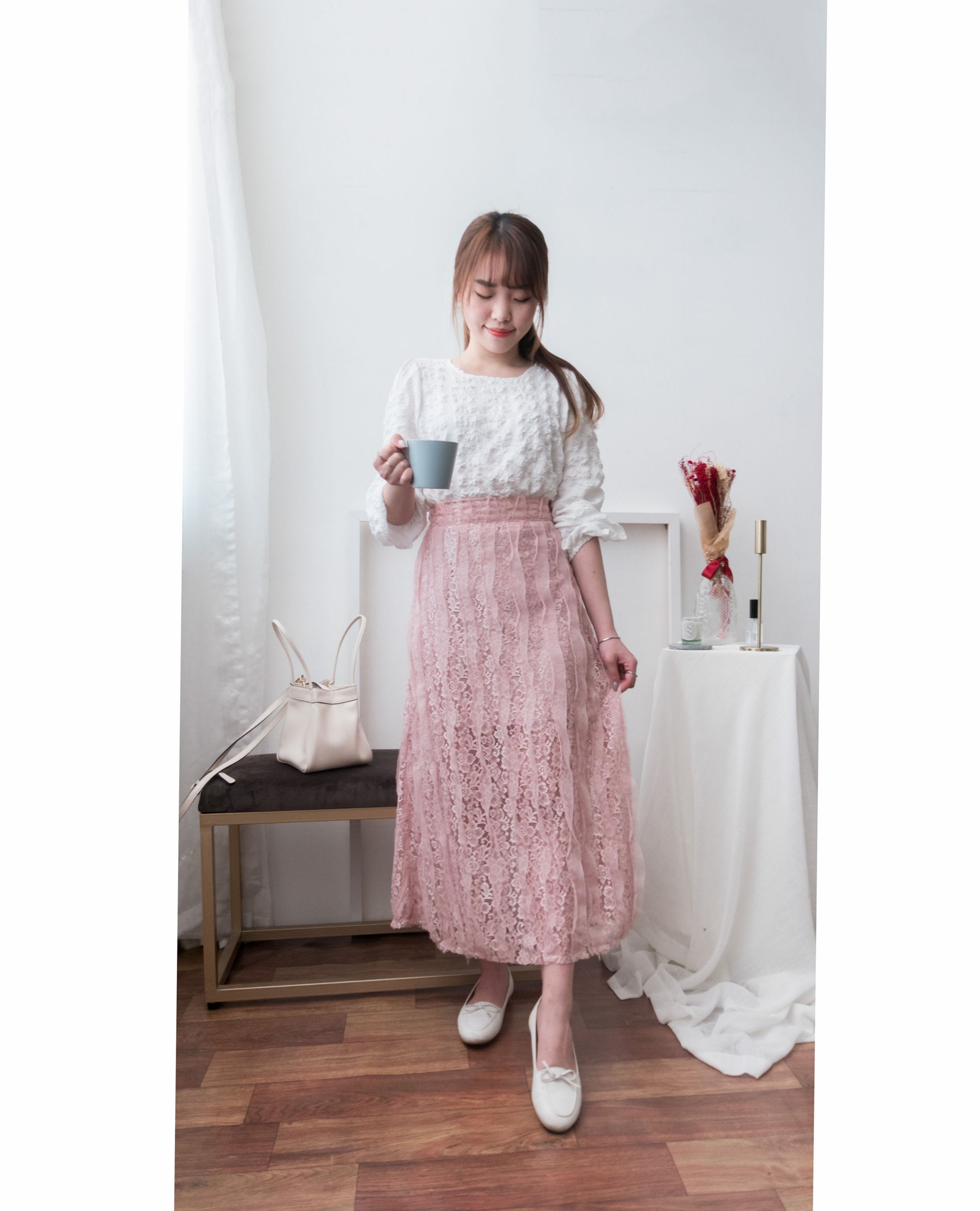 Veil 氣質紗感通花裙, Skirt/ SK8579