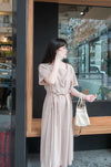 //熱賣重開 超超超值得入手 //Pleated Waist 輕盈方領前後車褶腰身, Dress/ DS9061 (Pre-order)