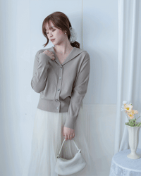 Collar Knit Cardigan 翻領針織棉棉外套或上衣/ TP9219