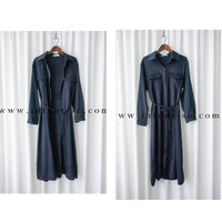 [限量現貨回歸] Navy 微光澤雙口袋修腰知性連身裙或外套, Dress/ DS9324