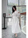 ( 精緻通花 ) 輕盈白色繡通花側蝴蝶連身裙, Dress/ DS9443