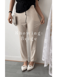 (全條彈性! 不貼修腳)Basic Comfy, Pants 彈性後橡筋小寬鬆修腳西褲/ PT8433 (部分碼數/色現貨)