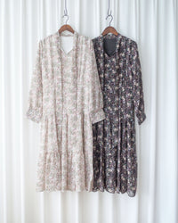 Floral Dress 雪紡碎花領口綁帶連身裙 / DS1028