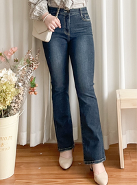 Flair Elastic Jeans 腰內橡筋全彈性洗水微喇叭褲/ PT8440