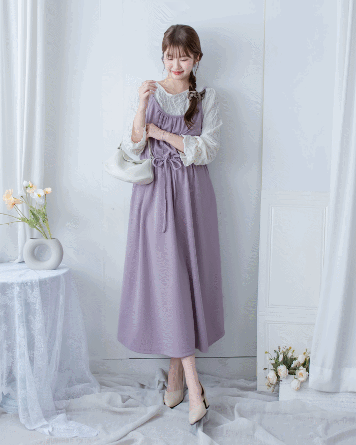 Sophie Vest Dress 防皺彈性修腰吊帶連身裙/ DS1101
