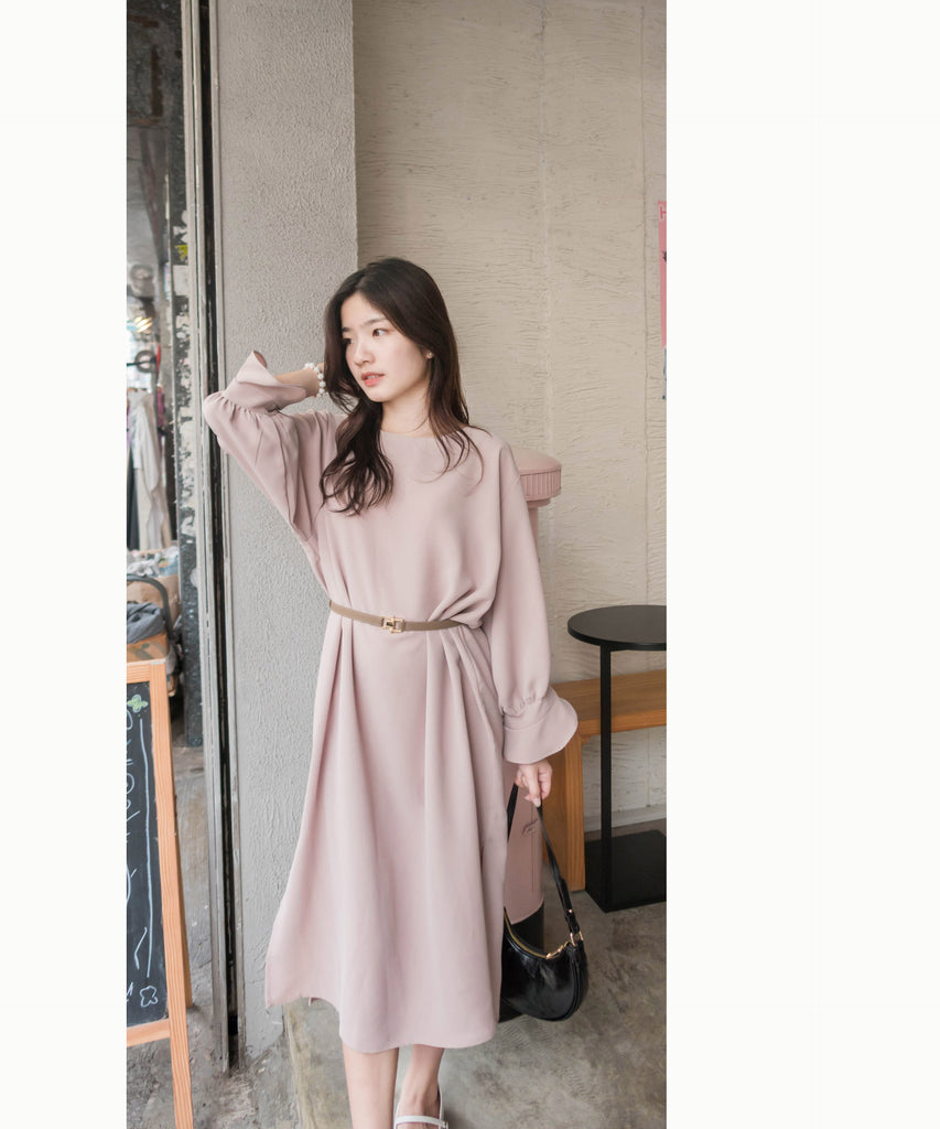 Petal Chiffon 雪紡側開叉花形袖口設計, Dress/ DS9345