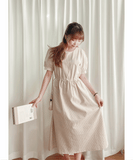 Beige Stripe 杏色淺條紋溫柔感修腰連身裙, Dress/ DS9315