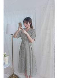 [限量現貨回歸] Stripe Dress 條紋V領連身裙/ DS9931