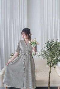 [限量現貨回歸] Stripe Dress 條紋V領連身裙/ DS9931