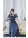 [限量現貨回歸 White］Ruffle Collar Floral Dress  V領荷葉邊碎花顯瘦連身裙/ DS9950
