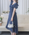 [限量現貨回歸 White］Ruffle Collar Floral Dress  V領荷葉邊碎花顯瘦連身裙/ DS9950