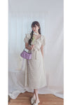 [限量現貨回歸 White］Ruffle Collar Floral Dress  V領荷葉邊碎花顯瘦連身裙/ DS9950
