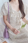 [限量現貨回歸 White］Ruffle Collar Floral Dress  V領荷葉邊碎花顯瘦連身裙/ DS9950
