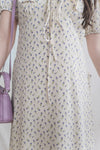[限量現貨回歸 White］Ruffle Collar Floral Dress  V領荷葉邊碎花顯瘦連身裙/ DS9950