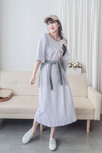 Aesthetic Dress 隨性慵懶雙帶單肩T恤裙/ DS9963