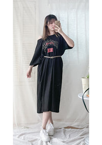 Aesthetic Dress 隨性慵懶雙帶單肩T恤裙/ DS9963