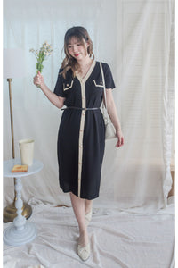 French Knit Dress 法式漫遊針織V領連身裙/ DS9967