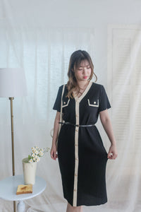 French Knit Dress 法式漫遊針織V領連身裙/ DS9967