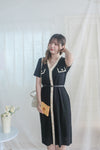 French Knit Dress 法式漫遊針織V領連身裙/ DS9967