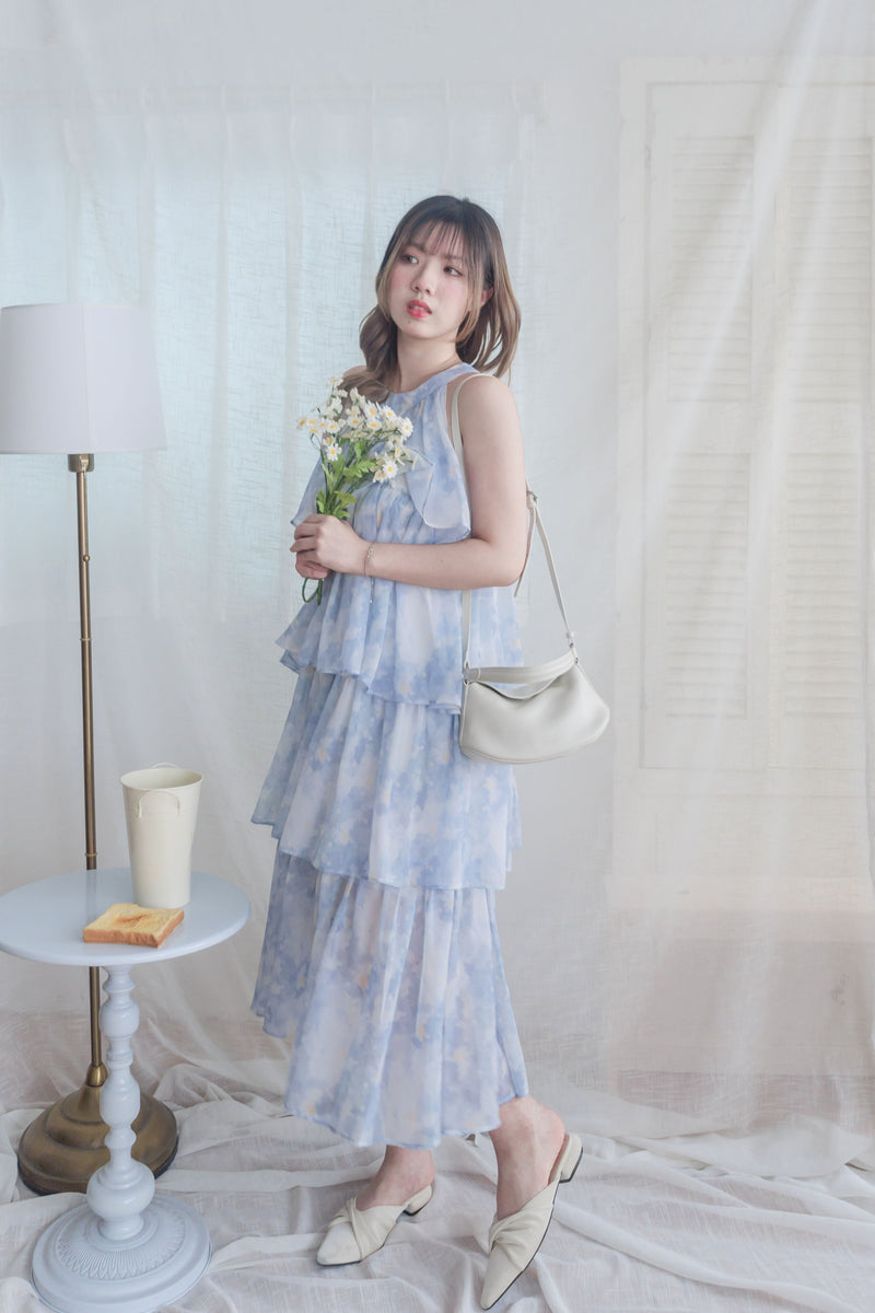 Marble Cloud Dress 水彩雪紡雲朵層次連身裙/ DS9968