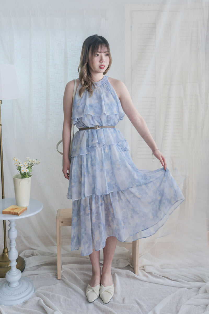 Marble Cloud Dress 水彩雪紡雲朵層次連身裙/ DS9968