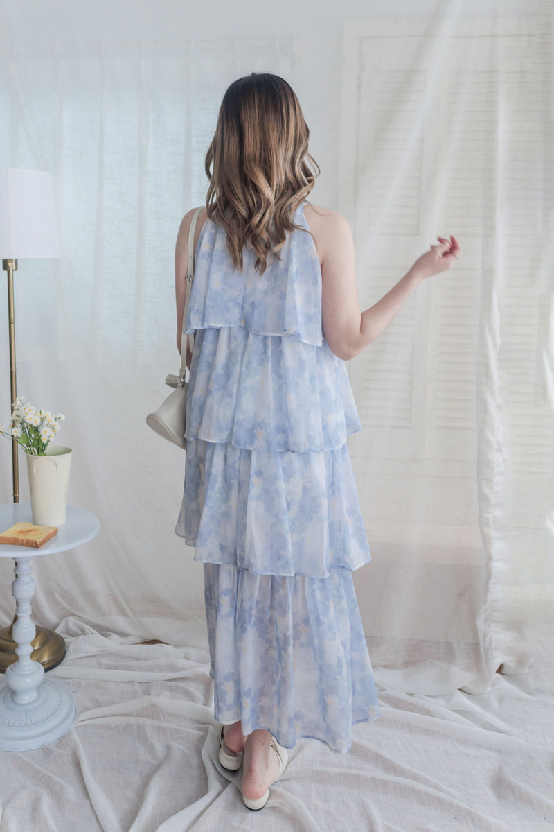 Marble Cloud Dress 水彩雪紡雲朵層次連身裙/ DS9968
