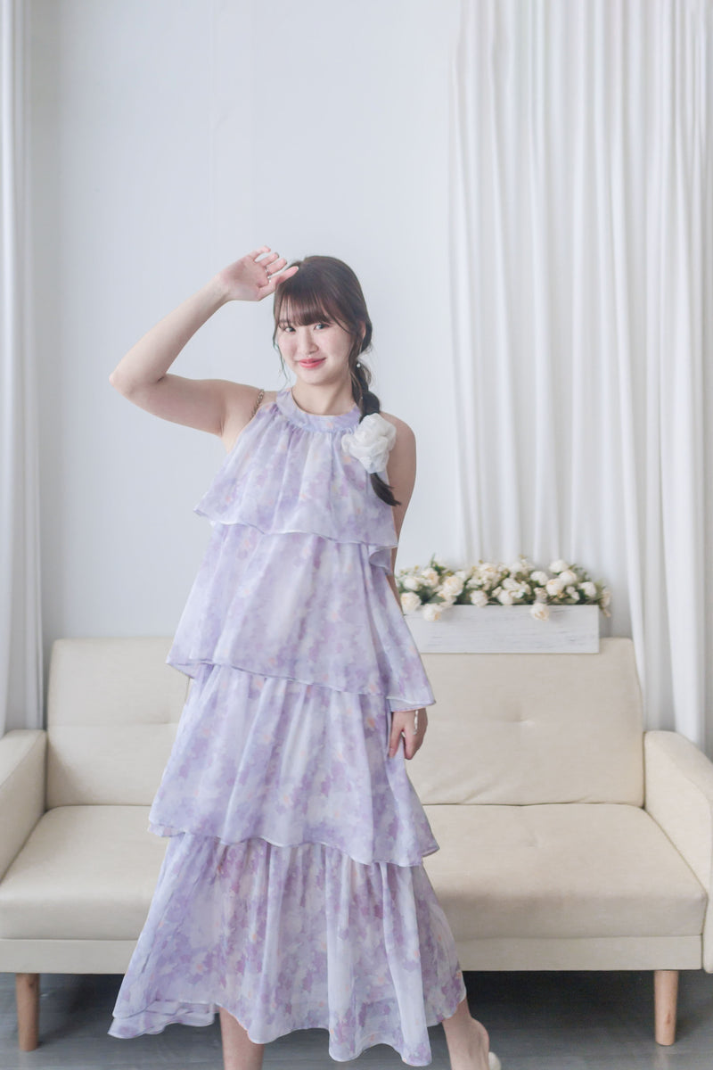 Marble Cloud Dress 水彩雪紡雲朵層次連身裙/ DS9968