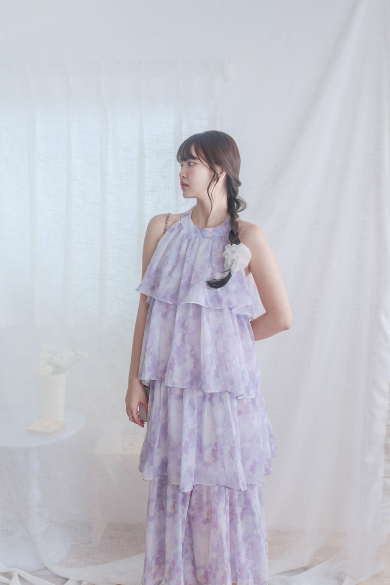 Marble Cloud Dress 水彩雪紡雲朵層次連身裙/ DS9968