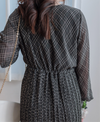 (限定熱賣重開❗) Rhombus Chiffon Dress 菱格雙百褶側束腰顯瘦連身裙/ DS9797 (pre-order 2月13日截單)