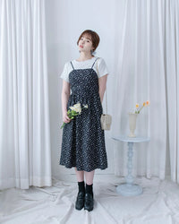 [intent label/intent製]  Waterfloral  Dress 輕盈防皺後彈性橡筋水彩印花連身裙(肩帶可調) / DSA8001