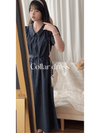 Collar Dress 輕復古小領口配鈕扣棉質連身裙/ DS9850