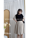 （超百搭顯瘦單品！) Flair, Skirt 長度剛好顯幼腰間皺皺修肚膝上裙/ SK8841