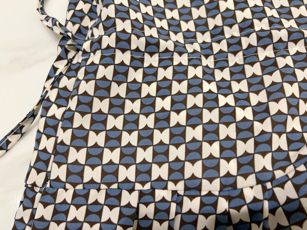 ( 中性百搭幾何) 幾何圖案藍調側束腰下百褶, Dress/ DS9515