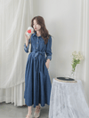 ! 熱賣款式 限量現貨 ✨(有口袋) Denim Pleated Dress 牛仔布隨性口袋前腰下車褶連身裙/ DS9661