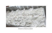 （intent x Korea 獨家款) Leaf Pattern Blouse 葉形紋理花邊手袖彈性上衣/ TP9124