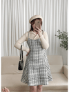 Tweed Dress 混閃十字線合身後橡筋膝上連身裙/ DS9788 (black sold out)